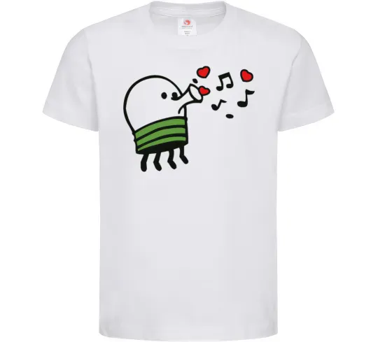 Дитяча футболка Doodle jumр сердечки Білий фото