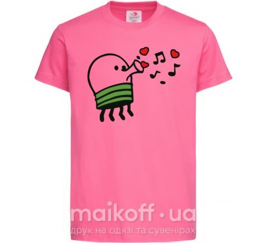 Детская футболка Doodle jumр сердечки Ярко-розовый фото