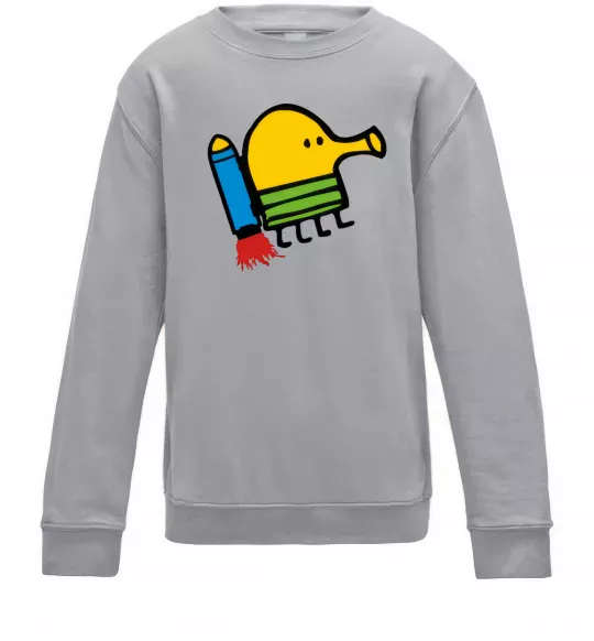 Дитячий світшот Doodle jumр ракета Сірий меланж фото