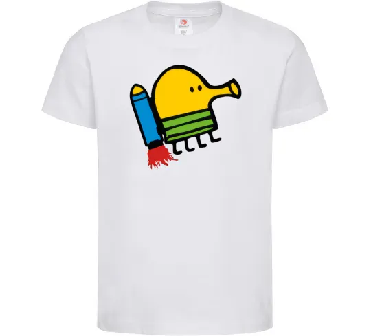 Детская футболка Doodle jumр ракета Белый фото
