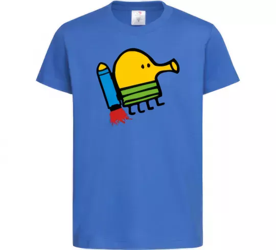 Детская футболка Doodle jumр ракета Ярко-синий фото