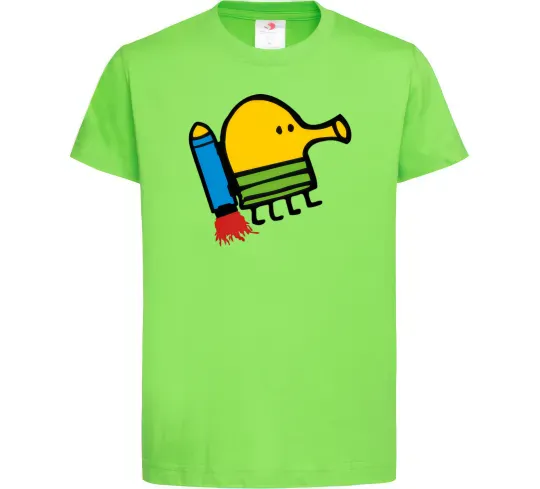 Детская футболка Doodle jumр ракета Лаймовый фото