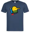 Мужская футболка Doodle jumр ракета Темно-синий фото