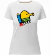 Женская премиум футболка Doodle jumр ракета Белый фото