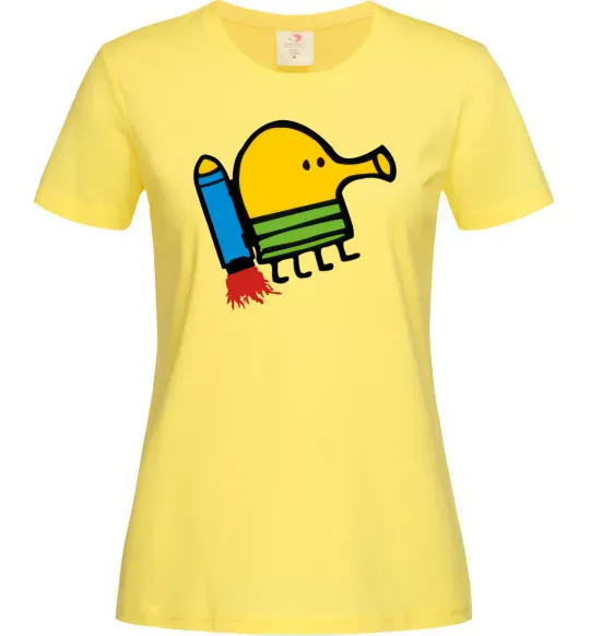 Женская футболка Doodle jumр ракета Лимонный фото