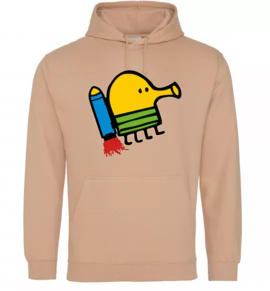 Мужская толстовка (худи) Doodle jumр ракета Песочный фото