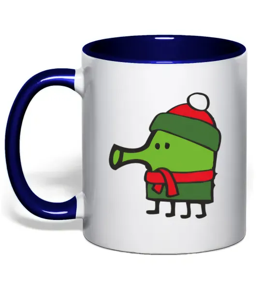 Чашка с цветной ручкой Doodle jumр Новий рік Глубокий темно-синий фото