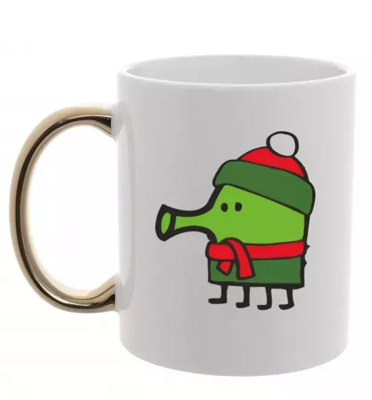 Чашка с цветной ручкой Doodle jumр Новий рік Золото фото