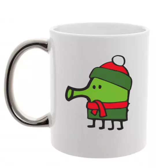 Чашка с цветной ручкой Doodle jumр Новий рік Серебро фото