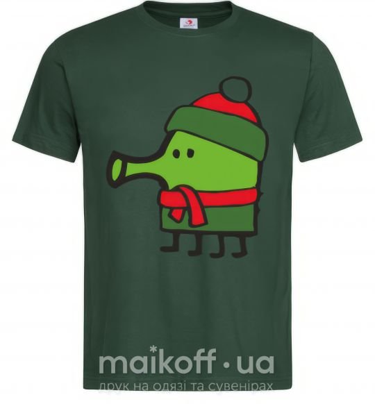 Мужская футболка Doodle jumр Новый Год Темно-зеленый фото