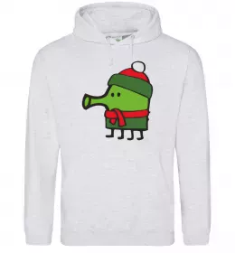 Мужская толстовка (худи) Doodle jumр Новий рік Серый меланж фото