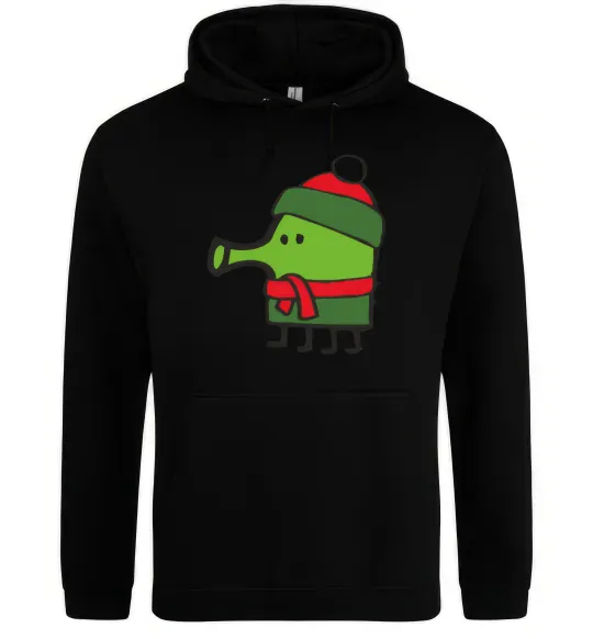 Женская толстовка (худи) Doodle jumр Новий рік Черный фото