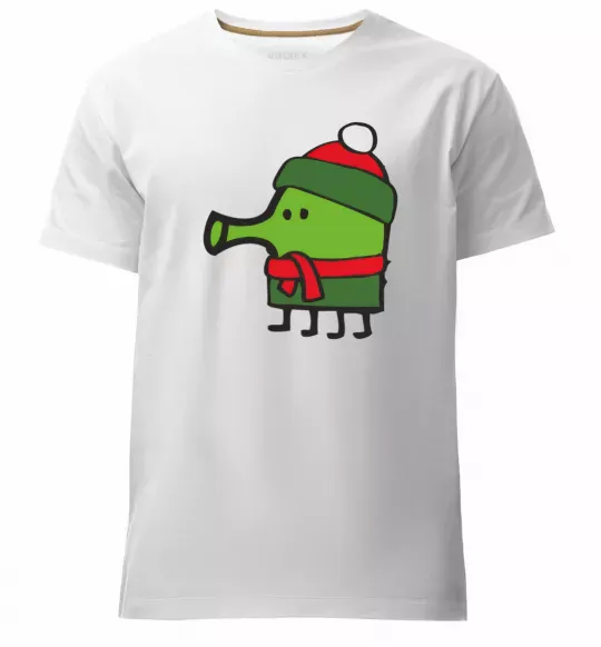 Мужская премиум футболка Doodle jumр Новий рік Белый фото