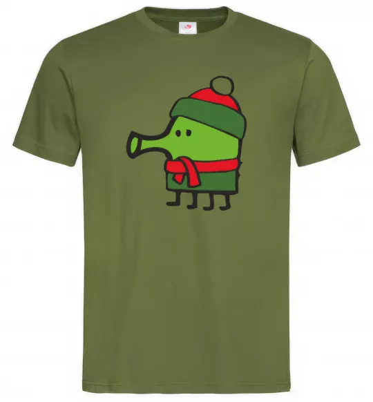 Мужская футболка Doodle jumр Новий рік Оливковый фото