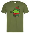 Мужская футболка Doodle jumр Новий рік Оливковый фото