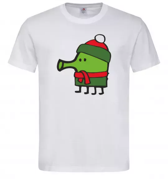 Мужская футболка Doodle jumр Новий рік Белый фото