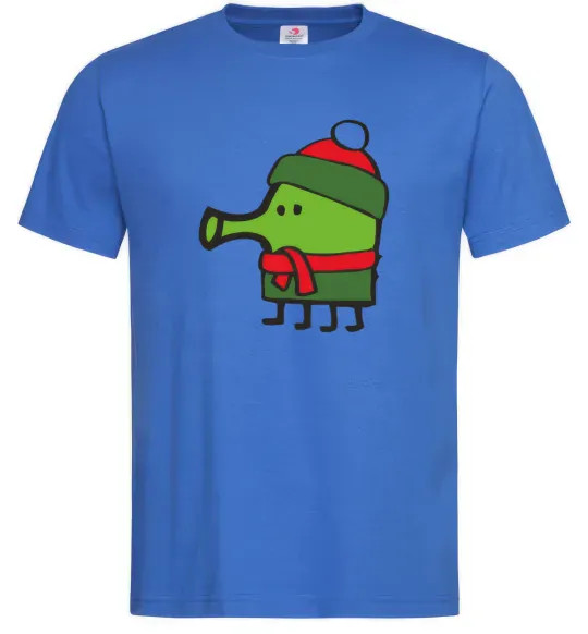 Мужская футболка Doodle jumр Новий рік Ярко-синий фото