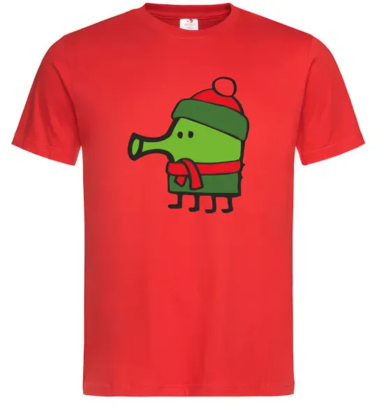 Мужская футболка Doodle jumр Новий рік Красный фото