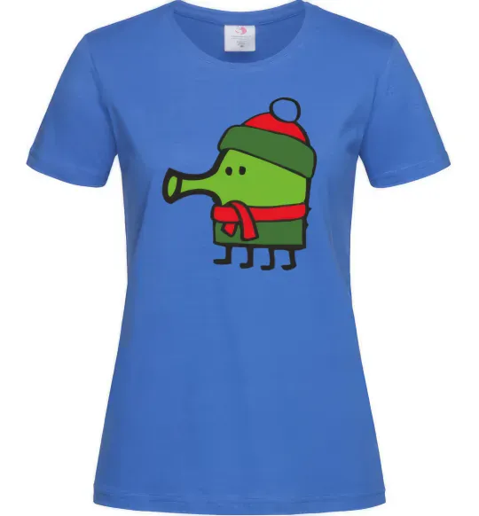 Жіноча футболка Doodle jumр Новий рік Яскраво-синій фото