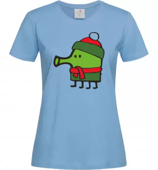 Жіноча футболка Doodle jumр Новий рік Блакитний фото