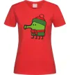 Жіноча футболка Doodle jumр Новий рік Червоний фото