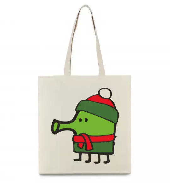 Эко-сумка Doodle jumр Новий рік Бежевый фото