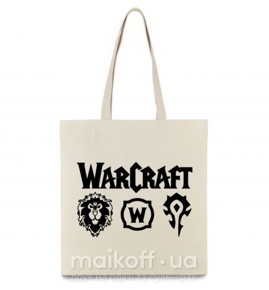 Эко-сумка Warcraft symbols Бежевый фото