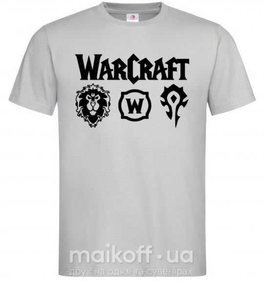 Мужская футболка Warcraft symbols Серый фото