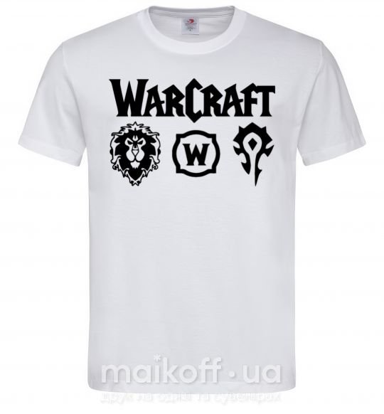 Мужская футболка Warcraft symbols Белый фото