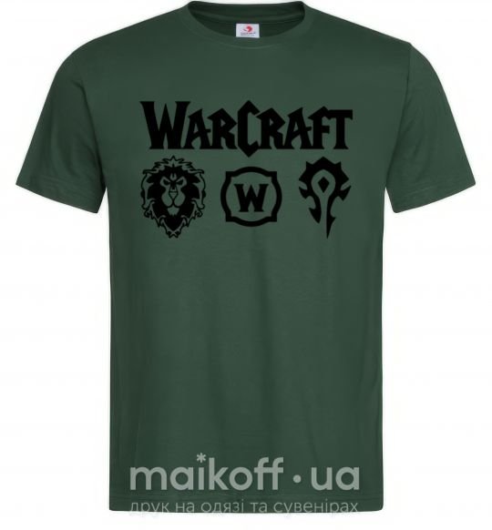 Мужская футболка Warcraft symbols Темно-зеленый фото