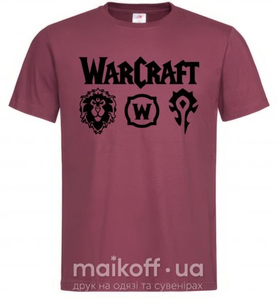 Мужская футболка Warcraft symbols Бордовый фото