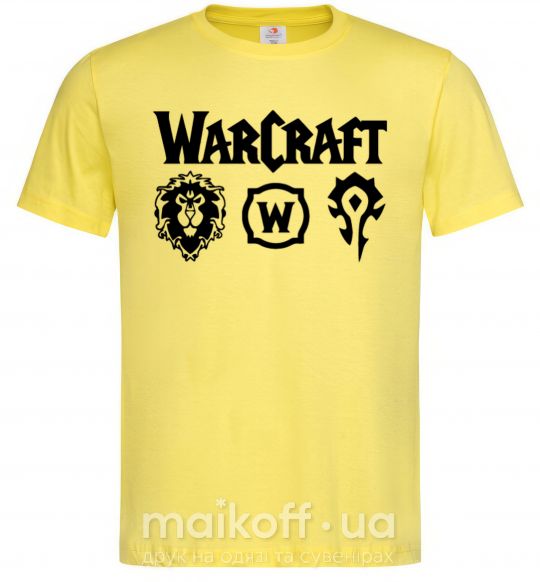 Чоловіча футболка Warcraft symbols Лимонний фото