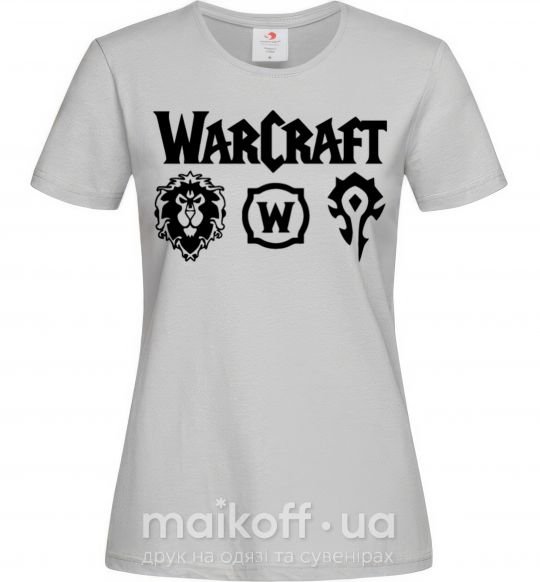 Женская футболка Warcraft symbols Серый фото