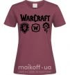 Женская футболка Warcraft symbols Бордовый фото