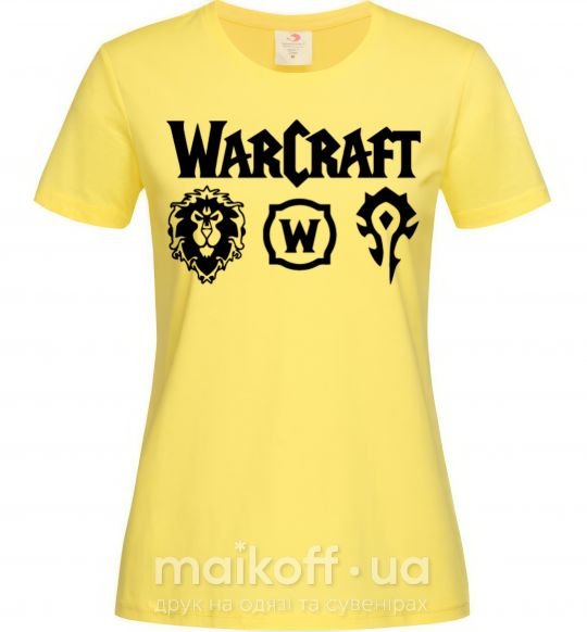 Женская футболка Warcraft symbols Лимонный фото