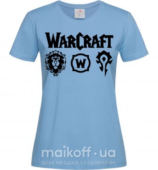 Жіноча футболка Warcraft symbols Блакитний фото