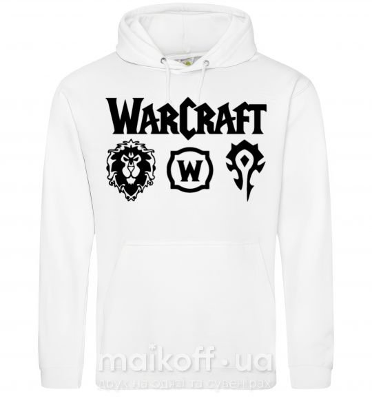 Женская толстовка (худи) Warcraft symbols Белый фото