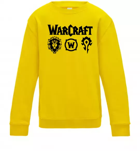 Детский Свитшот Warcraft symbols Солнечно желтый фото