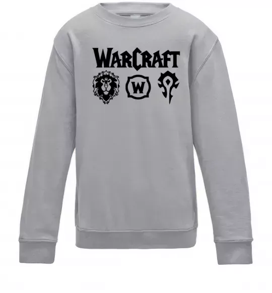 Детский Свитшот Warcraft symbols Серый меланж фото