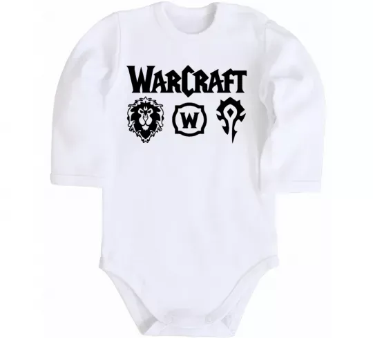 Дитячий бодік Warcraft symbols Білий фото