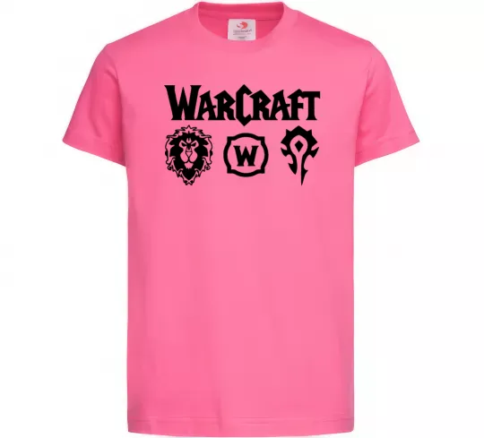 Детская футболка Warcraft symbols Ярко-розовый фото