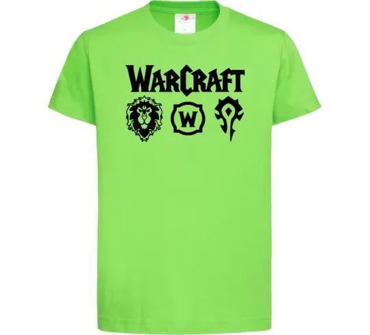 Детская футболка Warcraft symbols Лаймовый фото