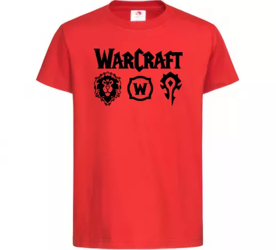 Детская футболка Warcraft symbols Красный фото