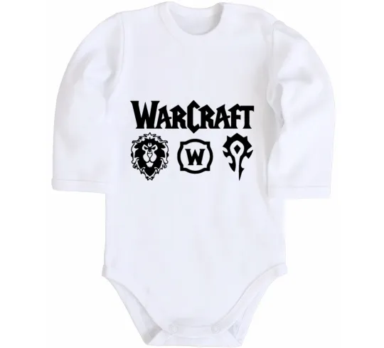 Дитячий бодік Warcraft symbols Білий фото