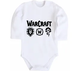 Дитячий бодік Warcraft symbols Білий фото