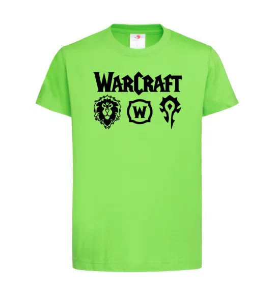 Детская футболка Warcraft symbols Лаймовый фото