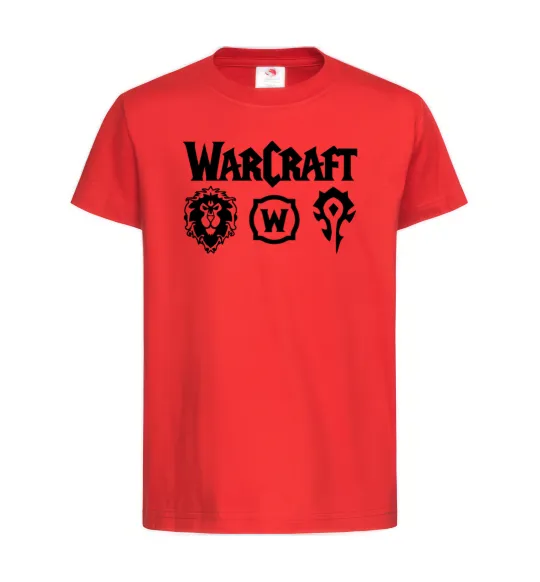 Детская футболка Warcraft symbols Красный фото