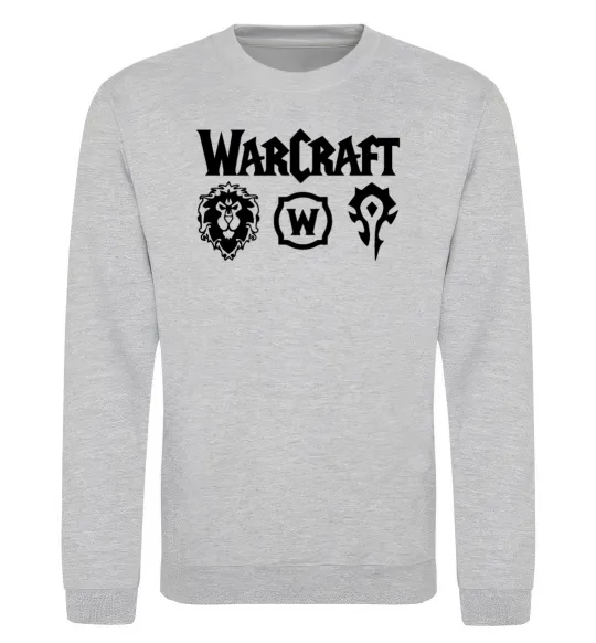 Свитшот Warcraft symbols Серый меланж фото