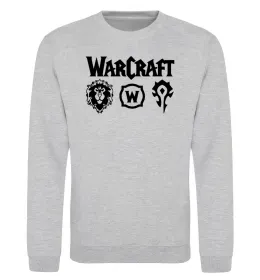 Світшот Warcraft symbols Сірий меланж фото