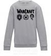 Детский Свитшот Warcraft symbols Серый меланж фото